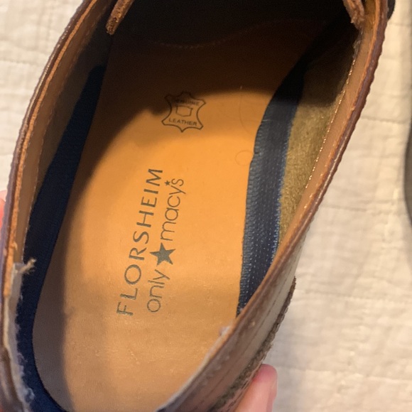 Florsheim Only Macy's Men's 11588 200 Size 10 1/2 D Brown Wingtip Dress Shoes - Picture 2 of 6